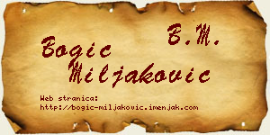 Bogić Miljaković vizit kartica